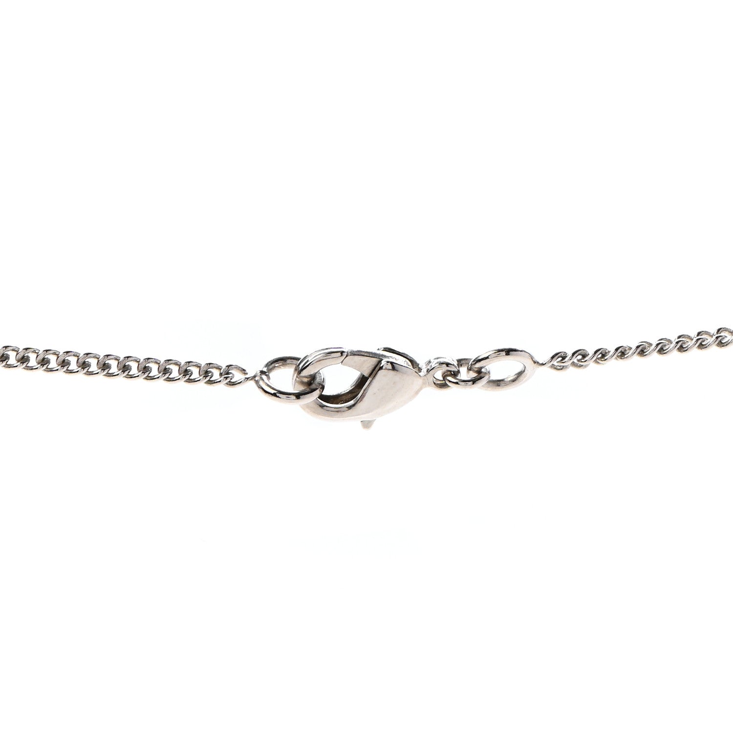 Chanel Baguette Crystal Pearl CC Lariat Necklace Silver 4 of 5