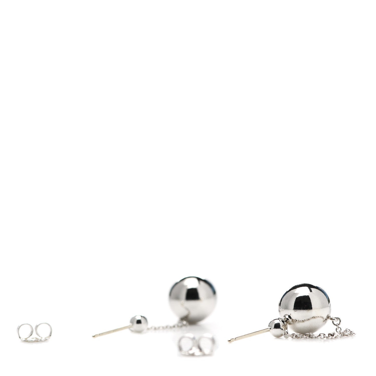 Tiffany Sterling Silver 10mm HardWear Ball Drop Earrings 3 of 4