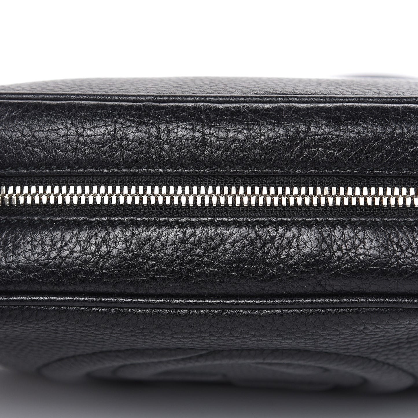 Pebbled Calfskin Small Soho Disco Bag Black