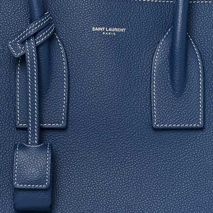 Saint Laurent Grained Calfskin Small Sac De Jour Denim Blue 7 of 15