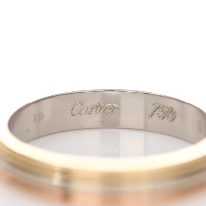 Cartier 18K Pink White Yellow Gold 3.8mm Trinity Wedding Band Ring 57 8 4 of 5