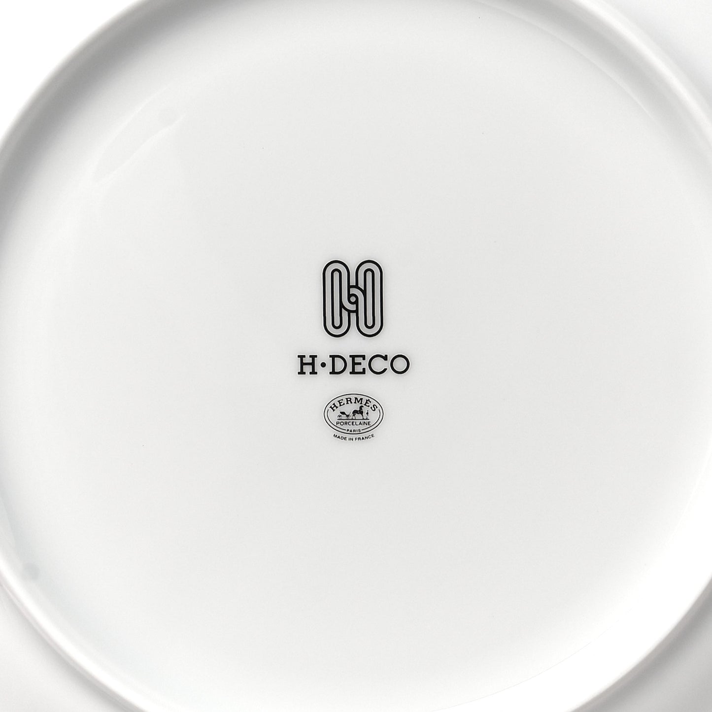 Porcelain H Deco Dessert Plates Set of 2 Black White