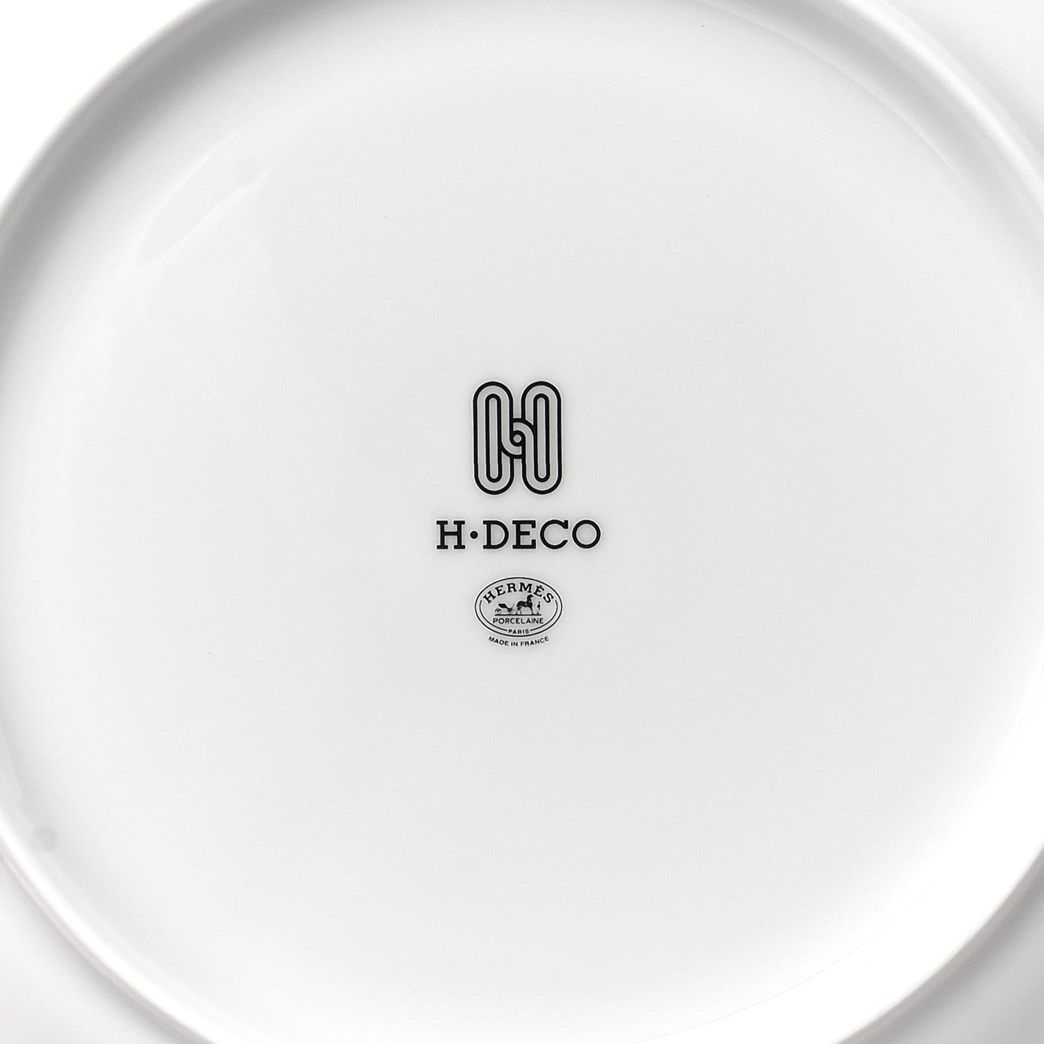 Hermes Porcelain H Deco Dessert Plates Set of 2 Black White 6 of 8