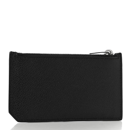 Saint Laurent Grained Calfskin 5 Fragments Zip Pouch Card Holder Black 3 of 10