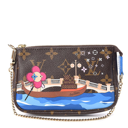 Louis Vuitton Monogram 2019 Christmas Animation Mini Venice Pochette Accessories Blue 1 of 5