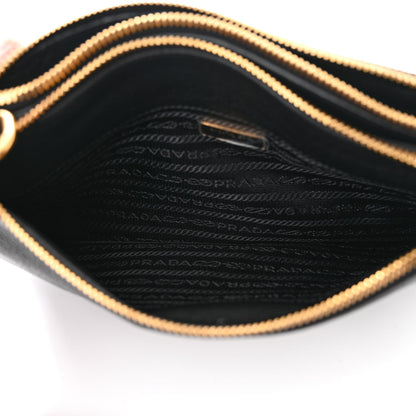 Prada Vitello Phenix Double Zip Crossbody Bag Black 6 of 11