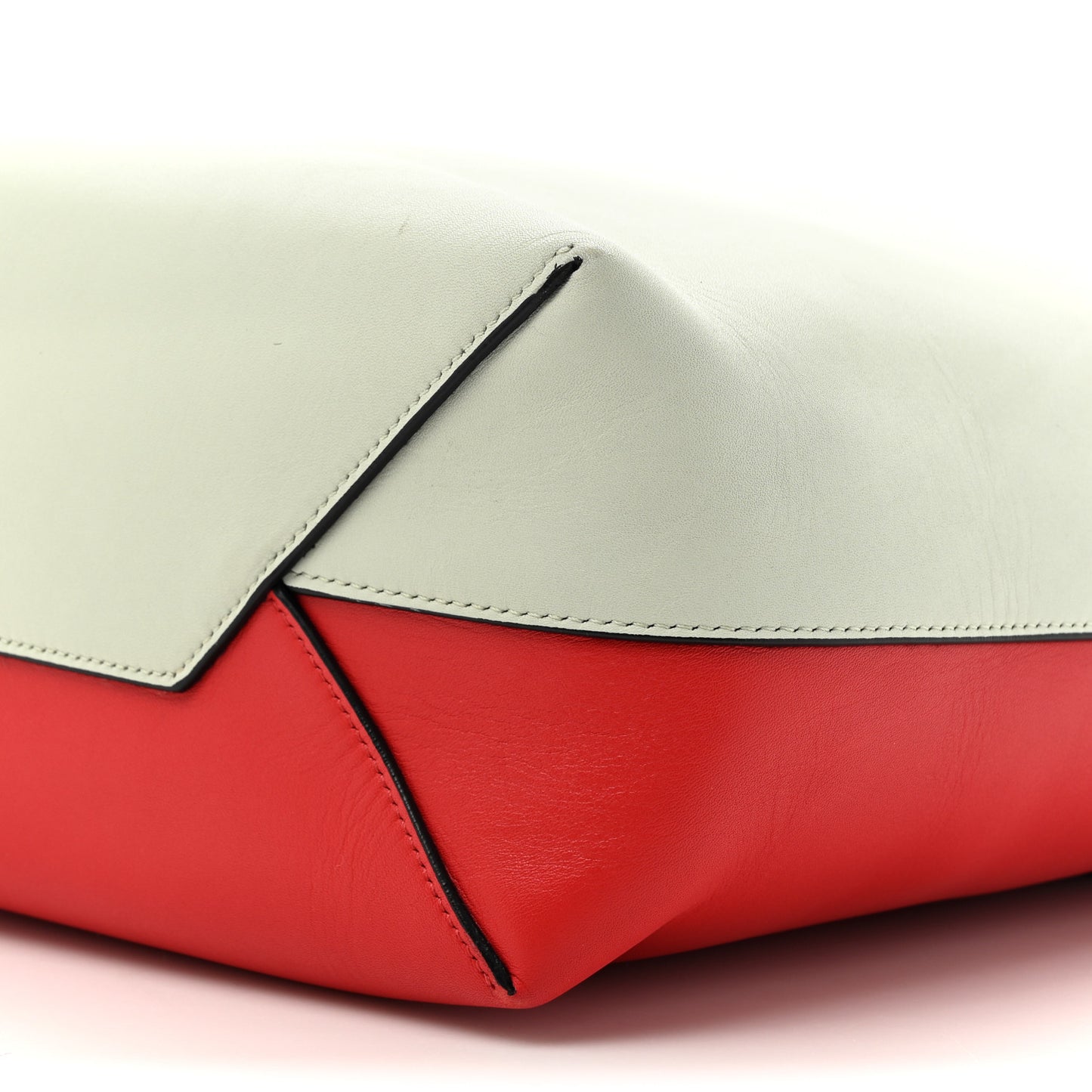 Shiny Smooth Calfskin Small Twisted Cabas Jade Bright Red