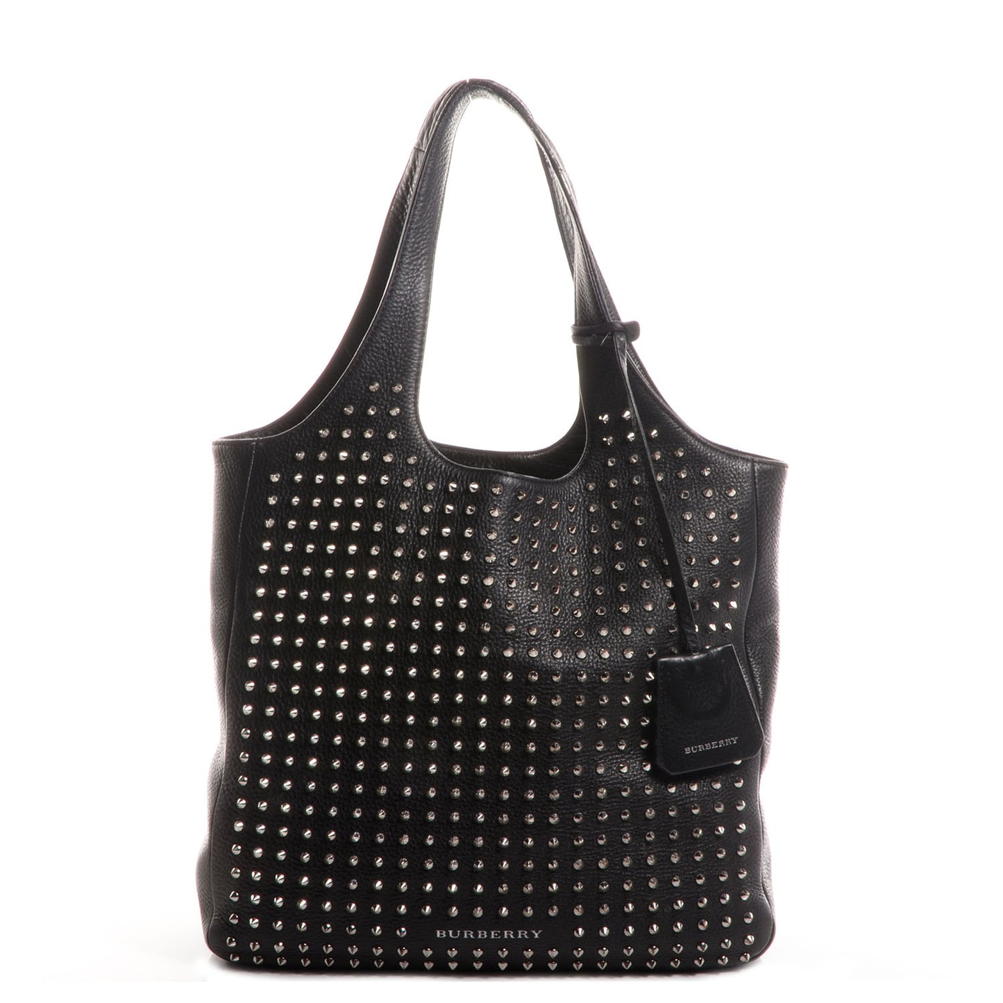 Brit Studded Calfskin Shopper Medium Black