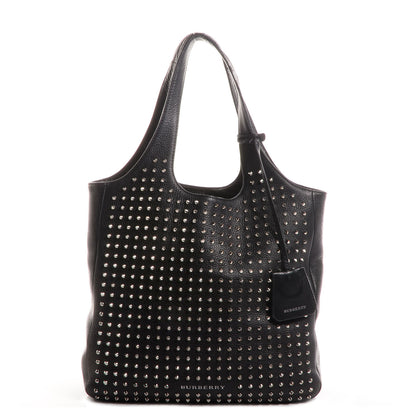 Burberry Brit Studded Calfskin Shopper Medium Black 1 of 12