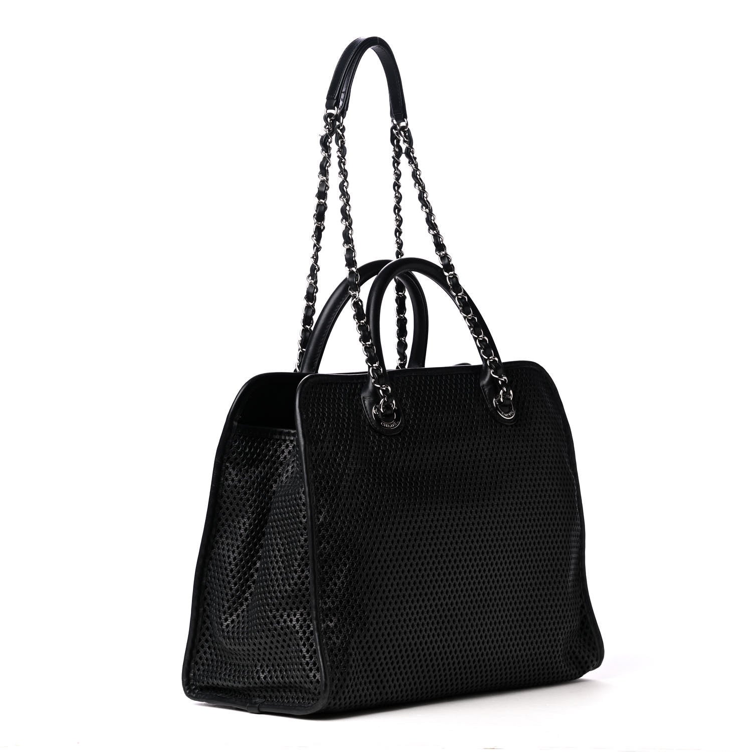 Chanel Calfskin Perforated Up In The Air Tote Black 2 of 4