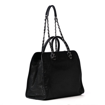 Chanel Calfskin Perforated Up In The Air Tote Black 2 of 4