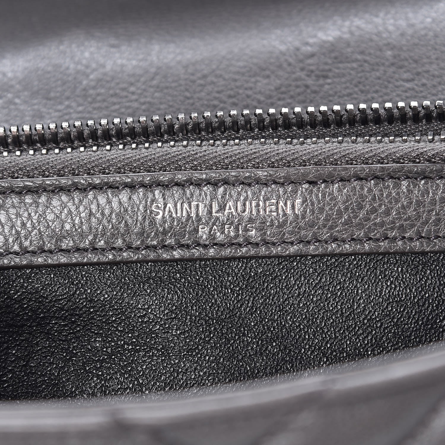 Saint Laurent Sheepskin Matelasse Chevron Monogram Medium College Bag Light Coal 7 of 13