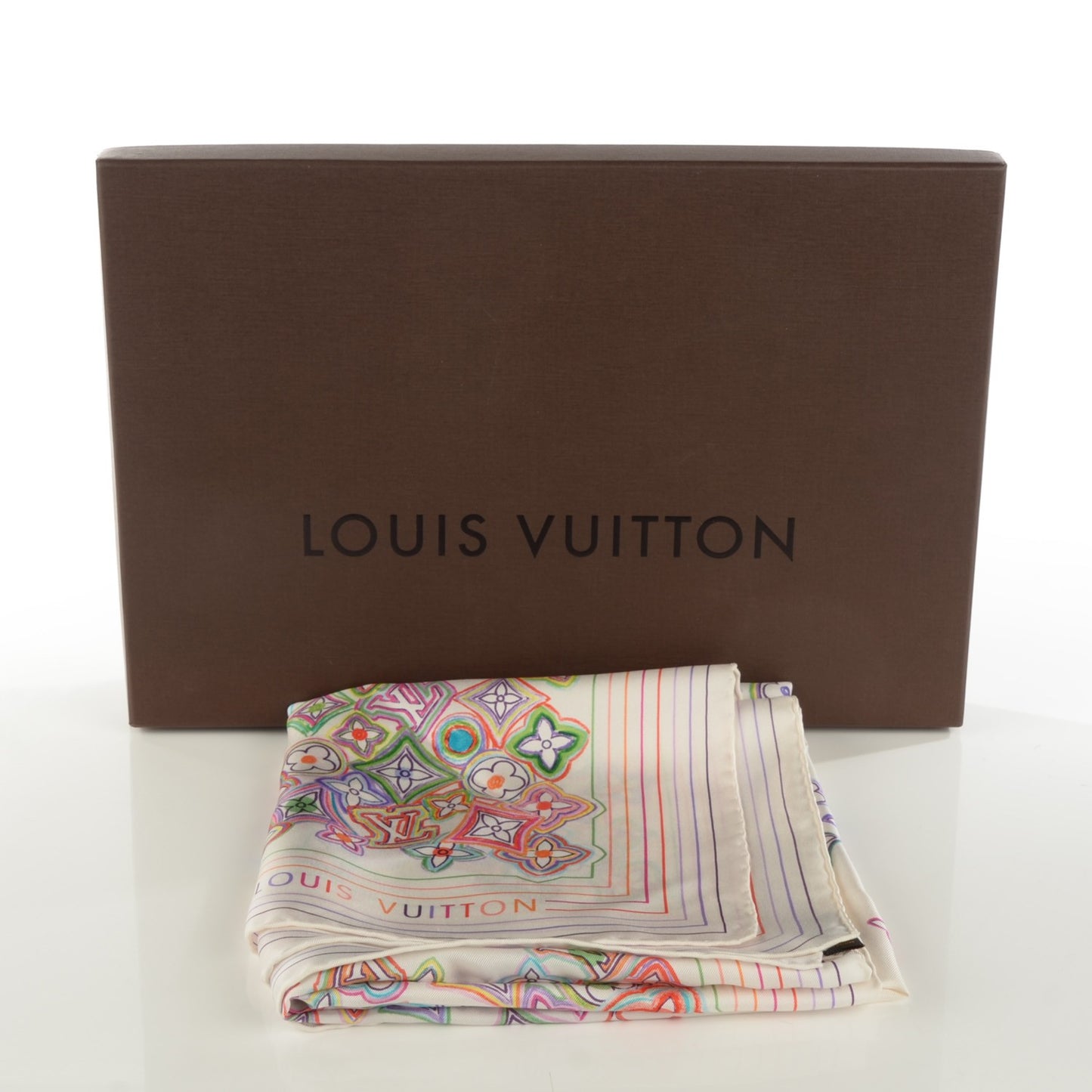 Silk Monogram Floral Square Scarf Multicolor