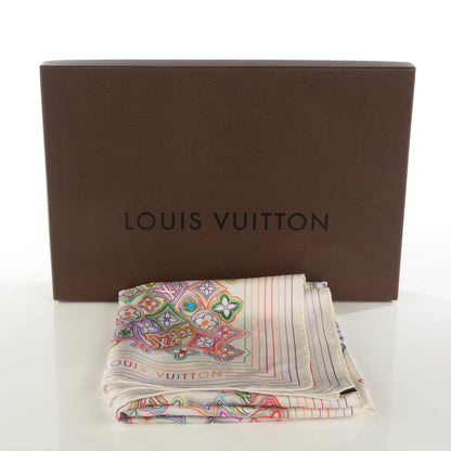 Louis Vuitton Silk Monogram Floral Square Scarf Multicolor 6 of 6