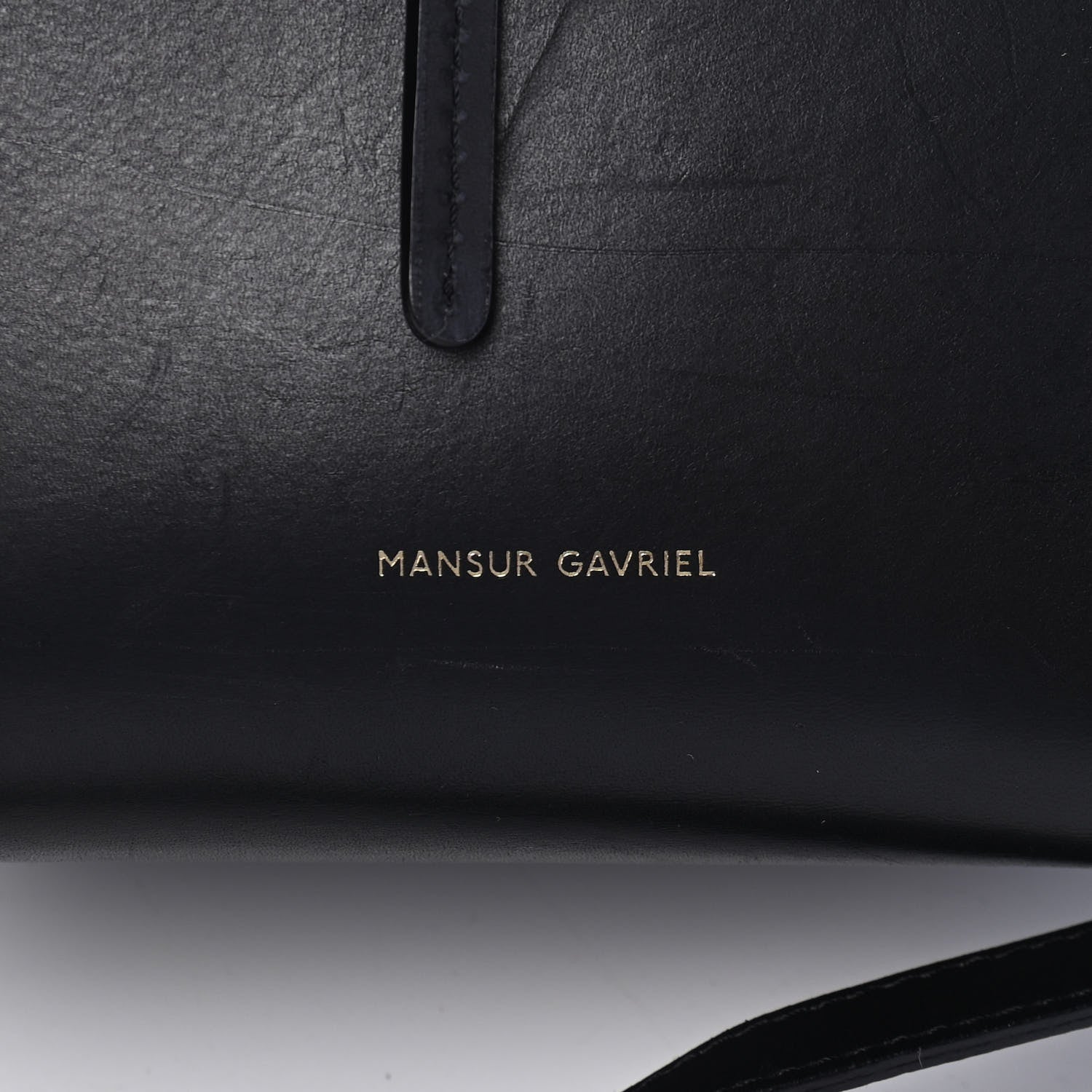 Mansur Gavriel Vegetable Tanned Calfskin Mini Bucket Bag Black Oro 6 of 9