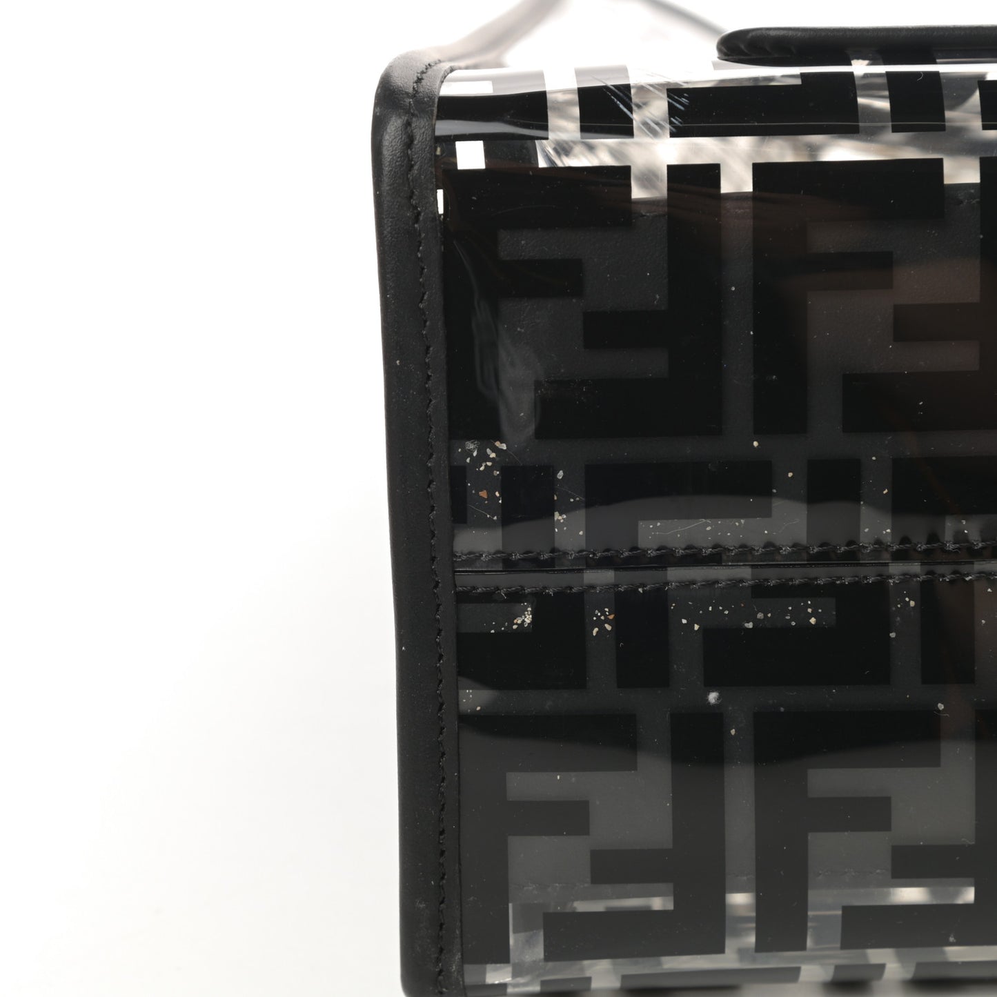 TPU FF Vitello Century Plexiglass Medium Runaway Shopper Tote Black