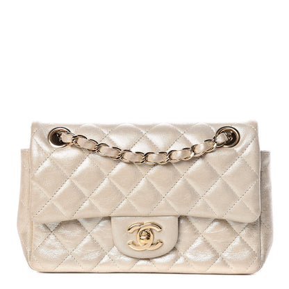 Chanel Iridescent Calfskin Quilted Mini Rectangular Flap Beige Clair 1 of 10