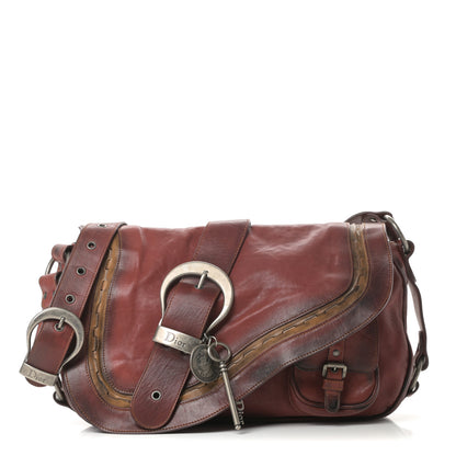 Christian Dior Calfskin Medium Gaucho Double Saddle Red 1 of 16