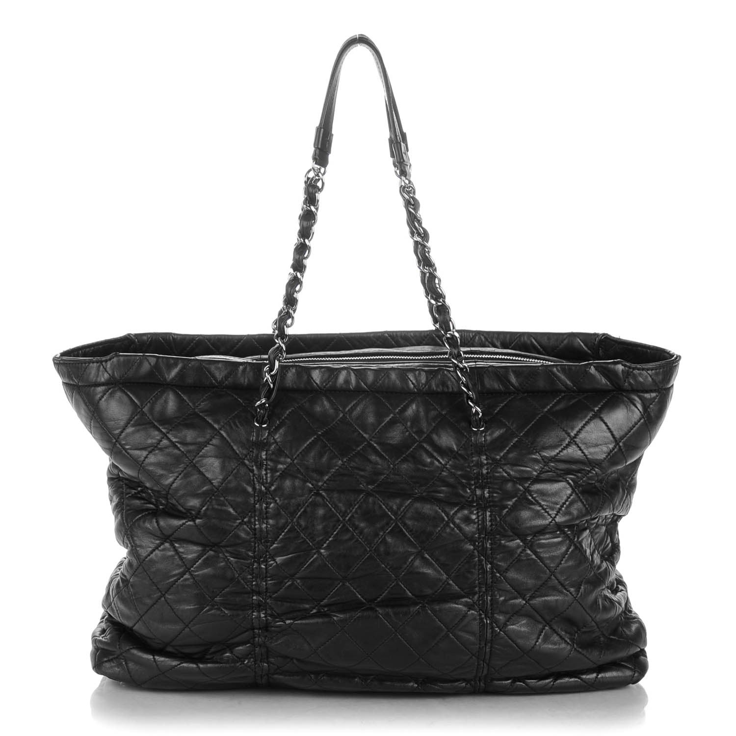 Chanel Lambskin Quilted East West Sharpei Tote Black 1 of 8