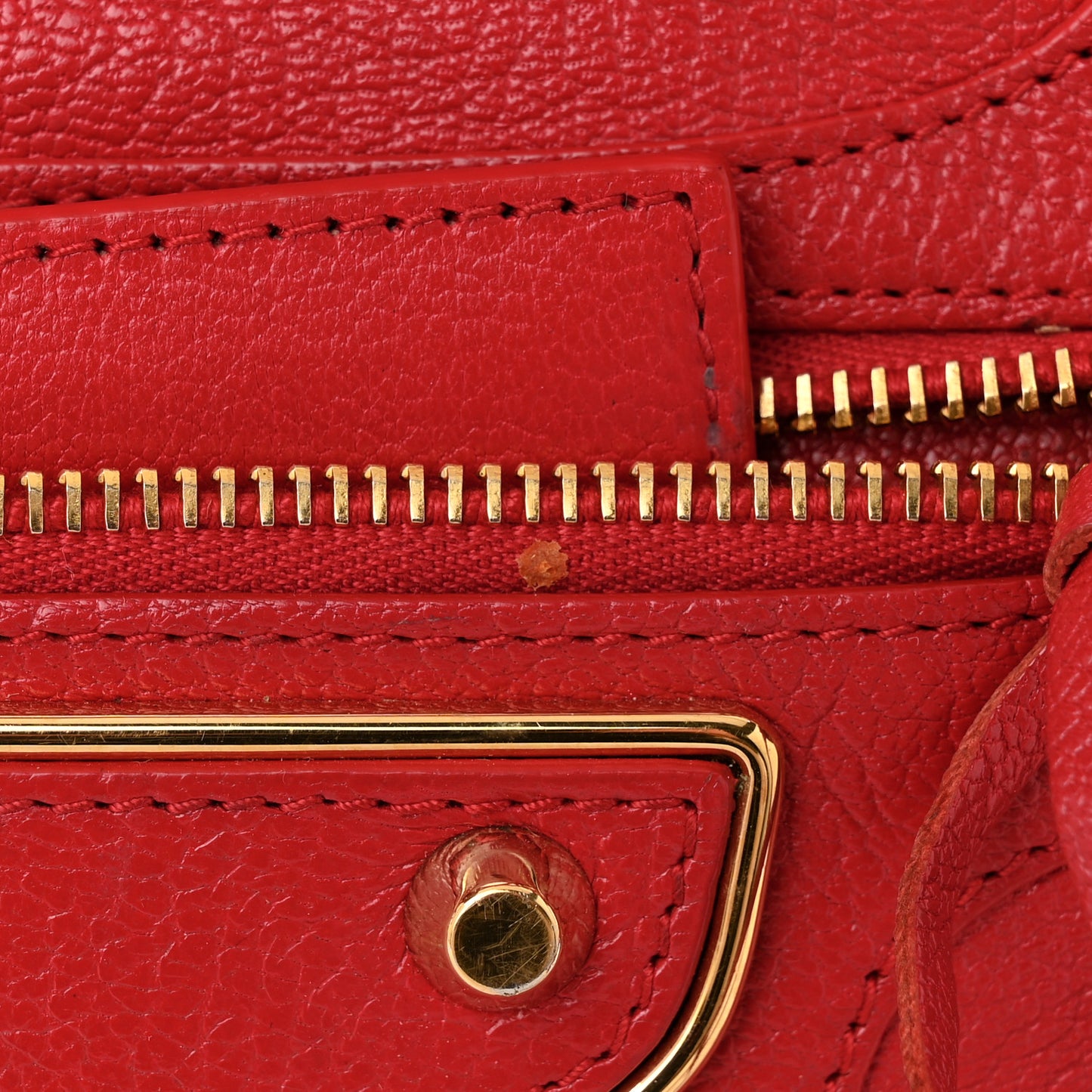 Chevre Gold Metallic Edge Hardware City Rouge Grenade