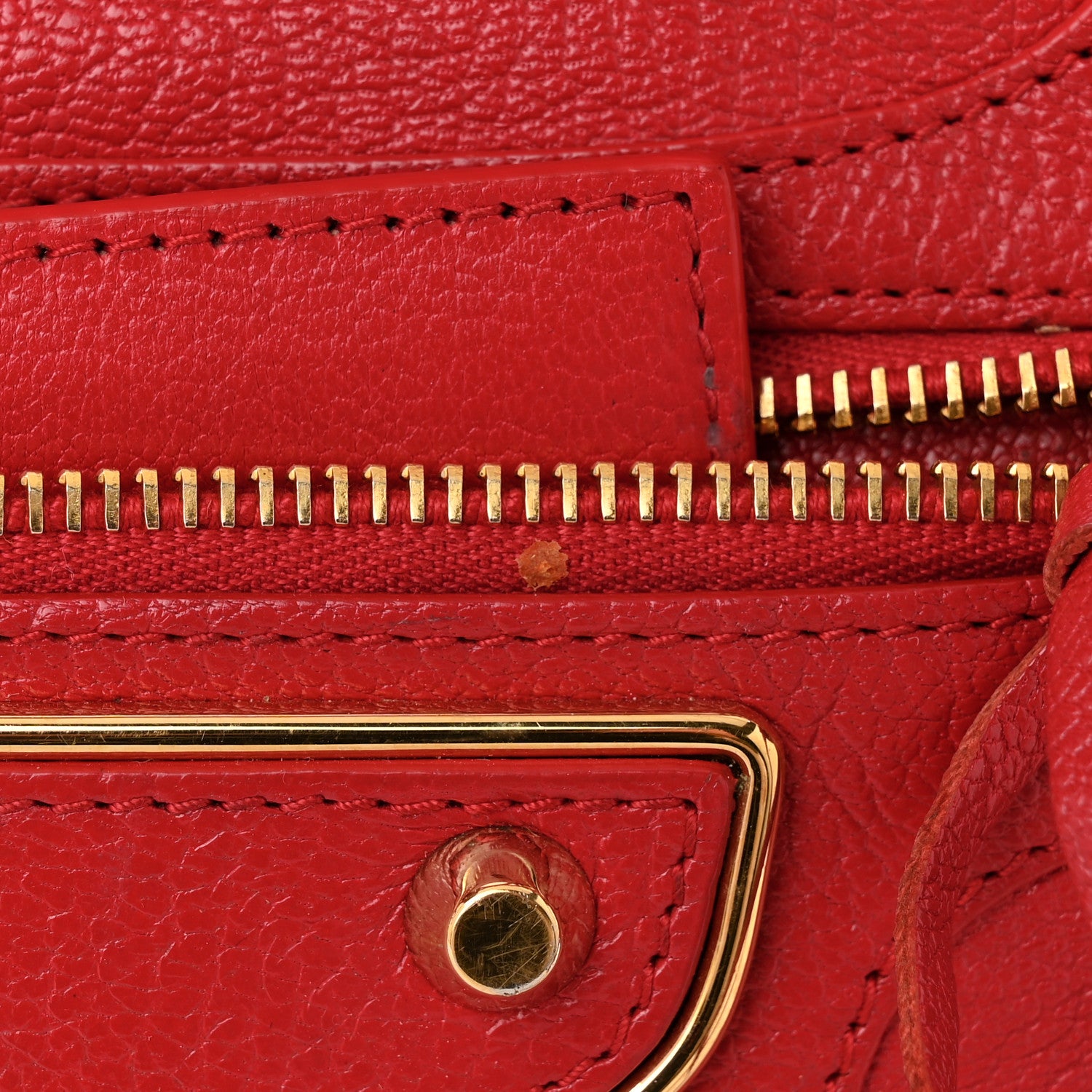 Balenciaga Chevre Gold Metallic Edge Hardware City Rouge Grenade 13 of 13