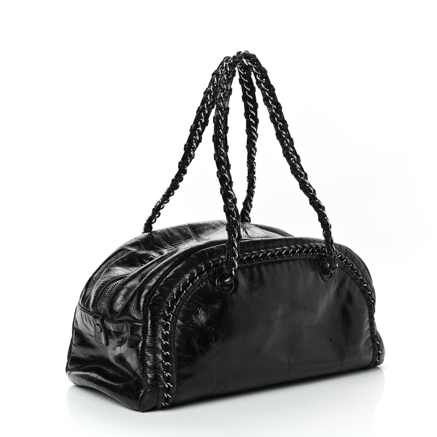 Chanel Patent Medium Luxe Ligne Bowler Black 2 of 4