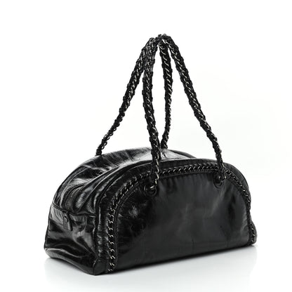 Chanel Patent Medium Luxe Ligne Bowler Black 2 of 4