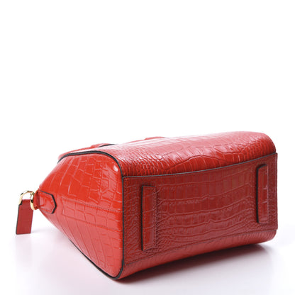 Givenchy Calfskin Crocodile Embossed Mini Antigona Red 3 of 11
