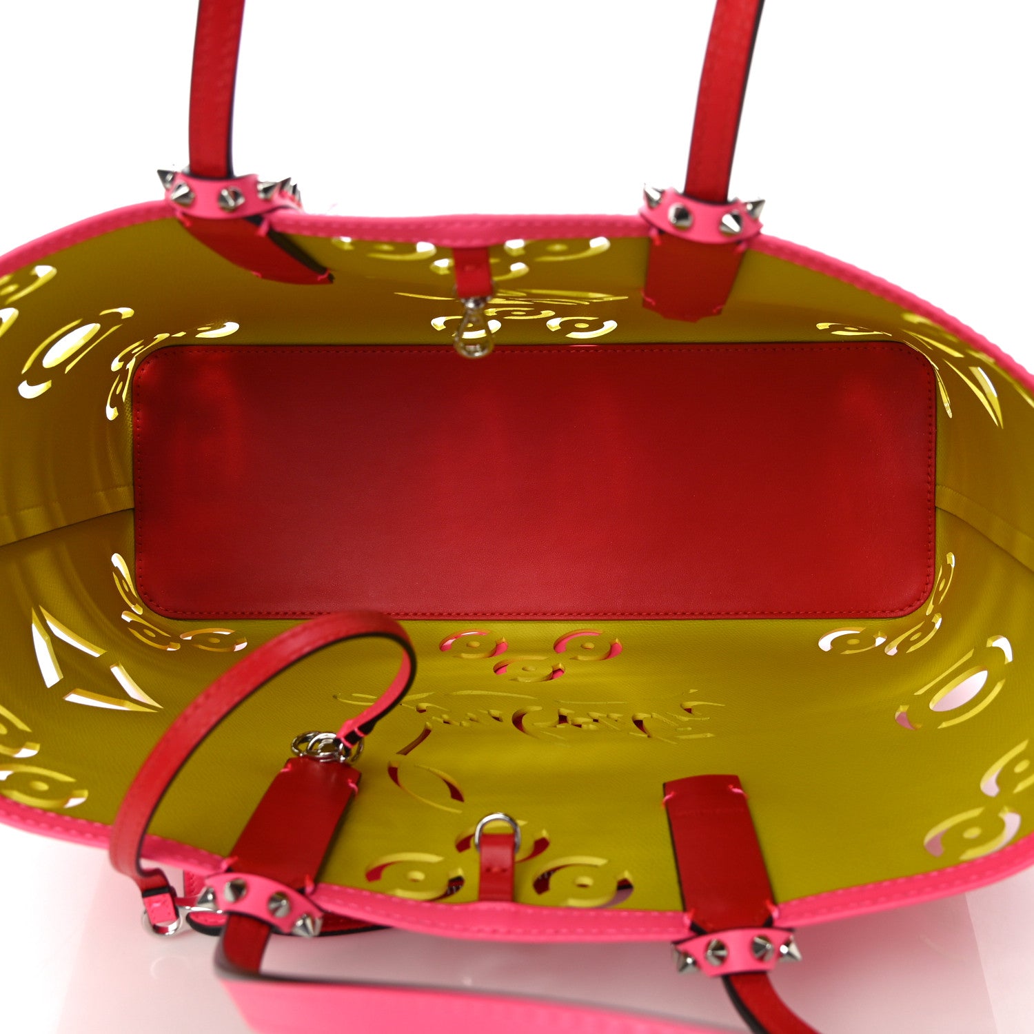 Christian Louboutin Calfskin Loubinthesky Perforated Cabata Tote Fiesta 6 of 10
