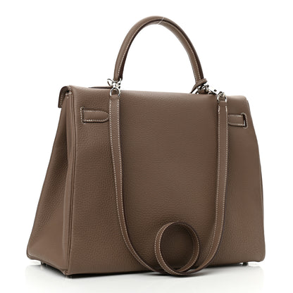 Hermes Togo Horseshoe Kelly Retourne 35 Etoupe 3 of 12