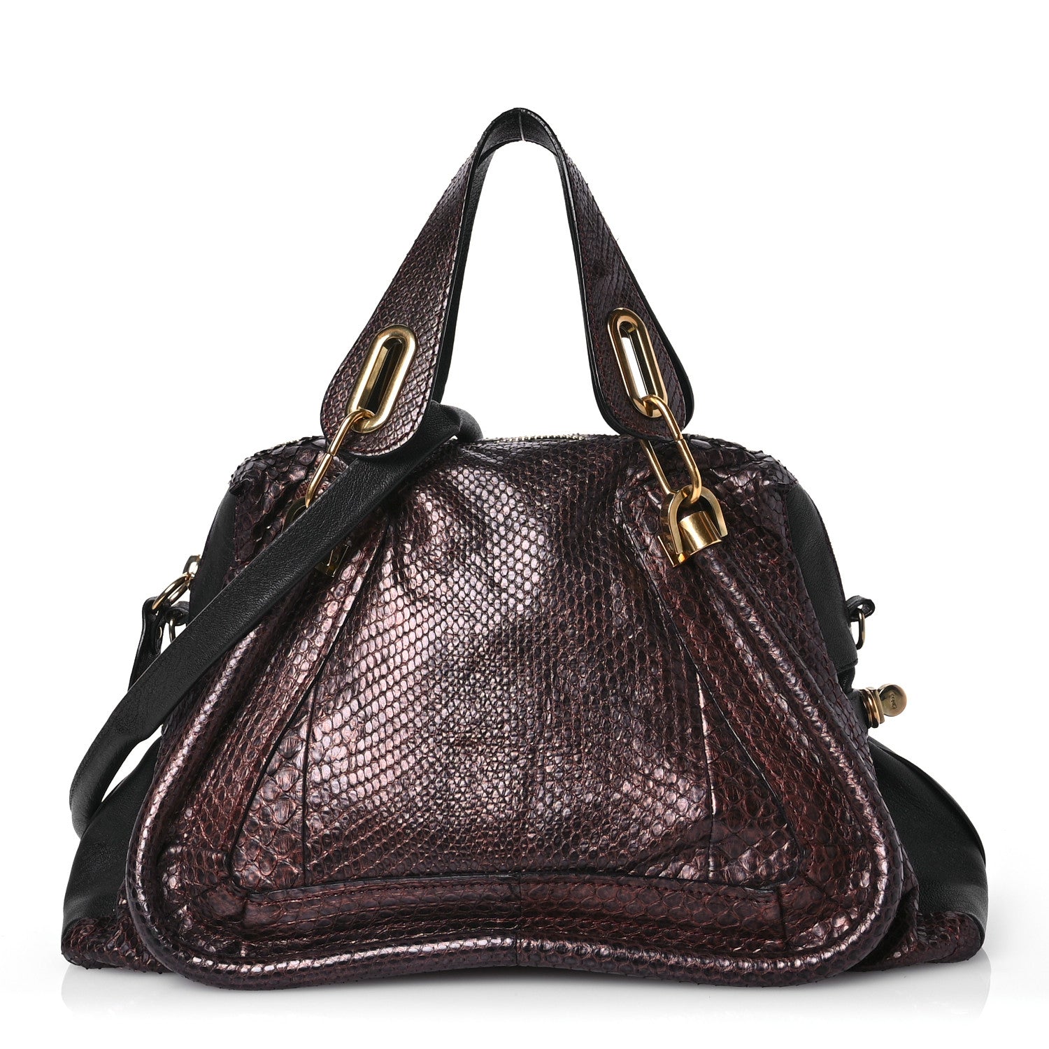 Chloe Snakeskin Medium Paraty Gold Berry 1 of 14