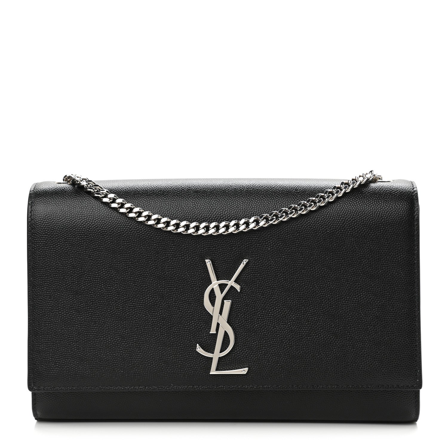 Saint Laurent Grain De Poudre Medium Classic Monogram Kate Satchel Black 1 of 11