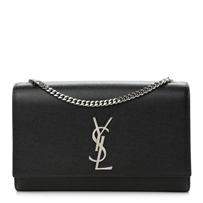 Saint Laurent Grain De Poudre Medium Classic Monogram Kate Satchel Black 1 of 11