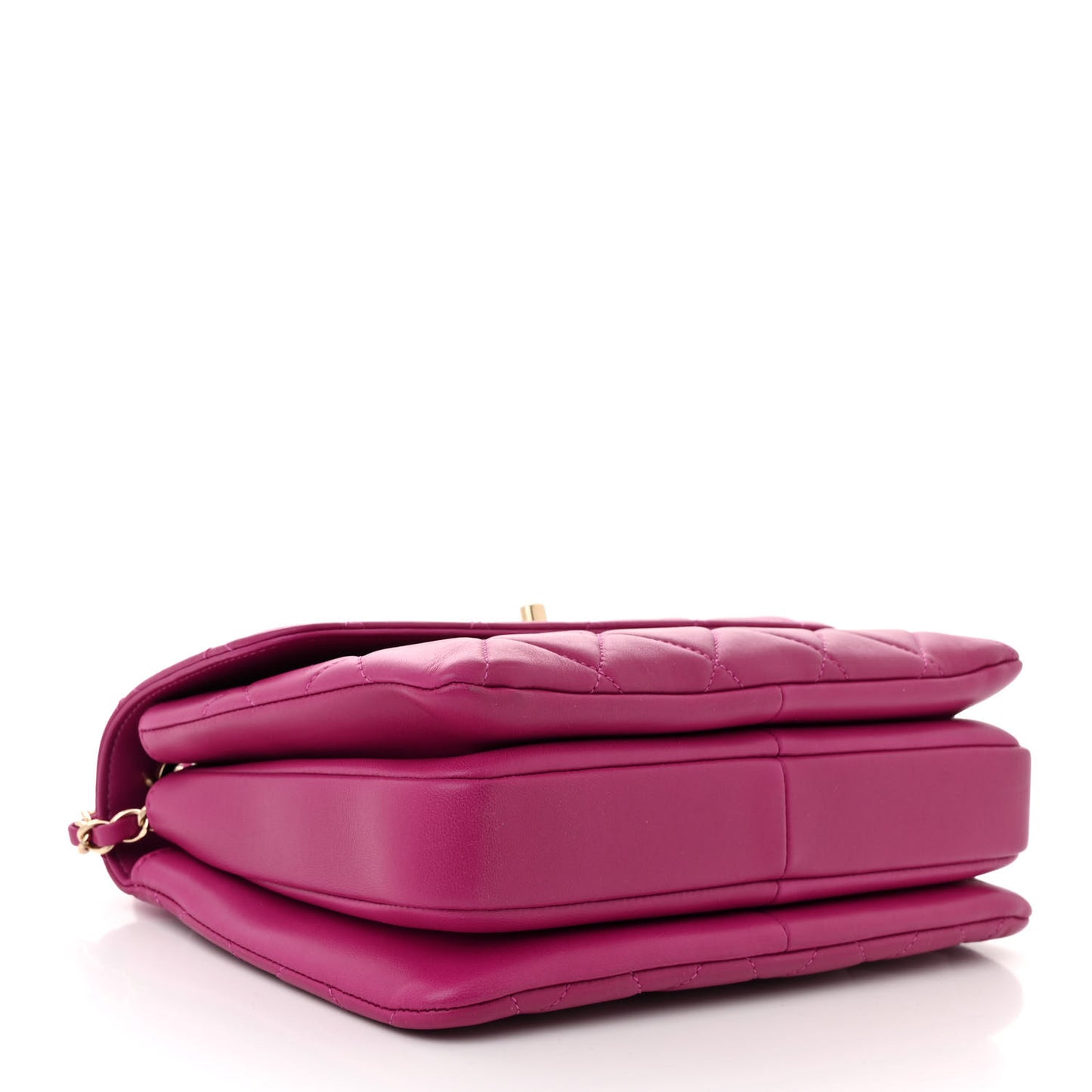 Lambskin Quilted Small Trendy CC Dual Handle Flap Bag Dark Pink