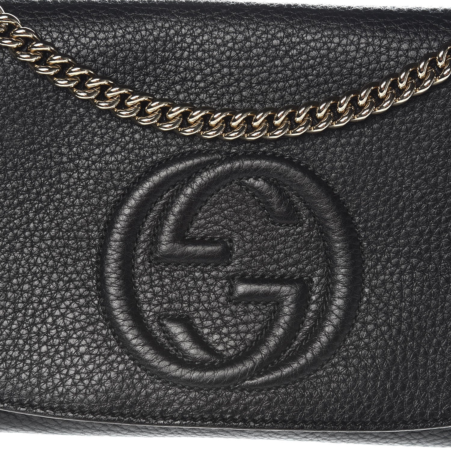 Gucci Pebbled Calfskin Medium Soho Flap Crossbody Black 10 of 10