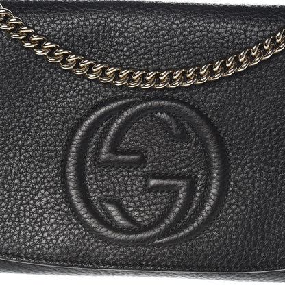 Gucci Pebbled Calfskin Medium Soho Flap Crossbody Black 10 of 10