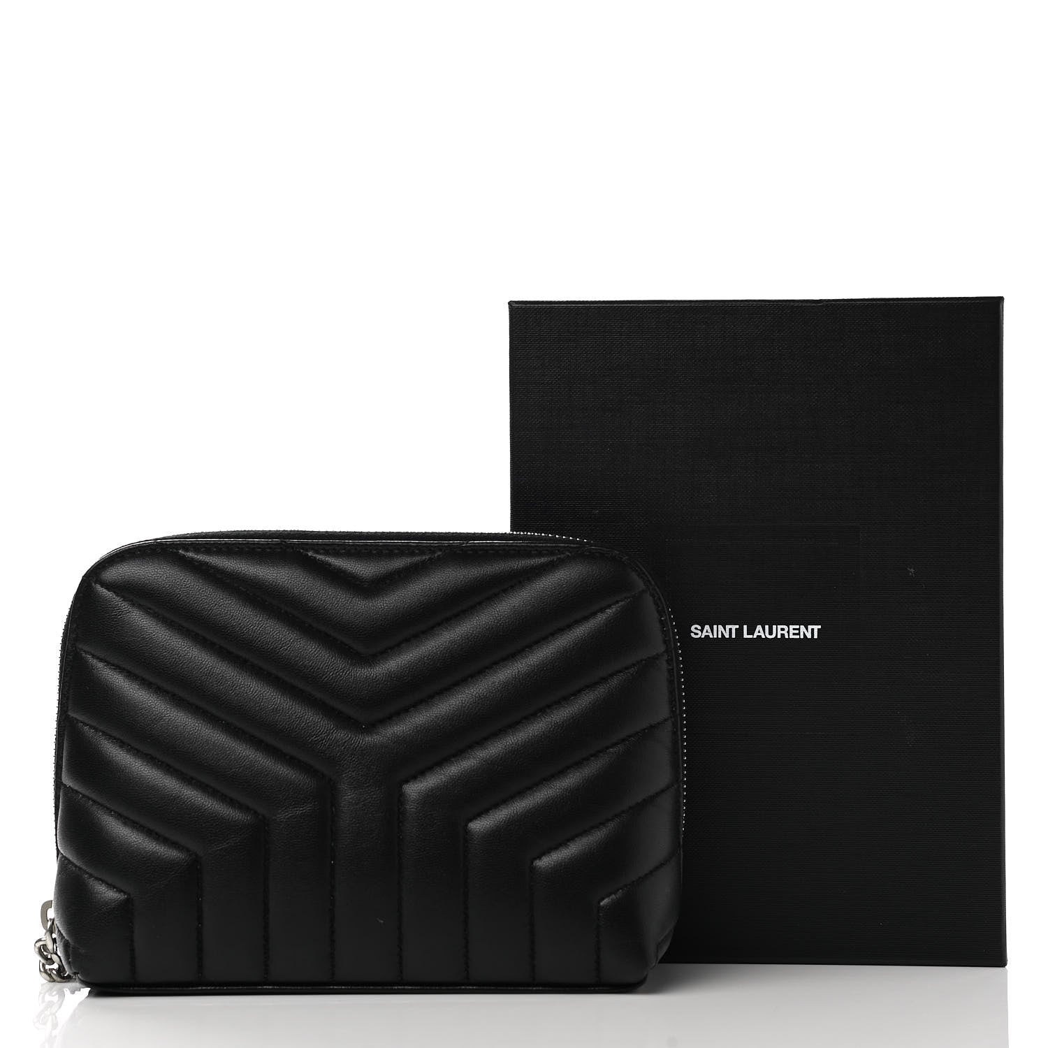 Saint Laurent Lambskin Matelasse Cosmetic Case Black 8 of 8