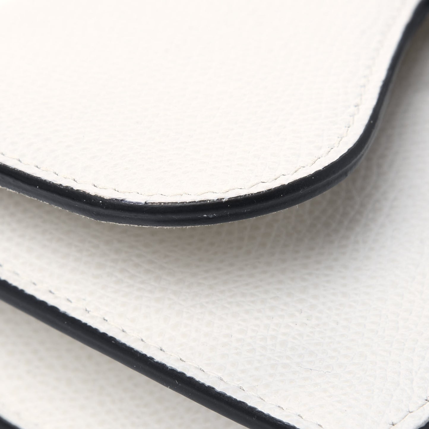 Grained Calfskin Saddle Belt Bag White
