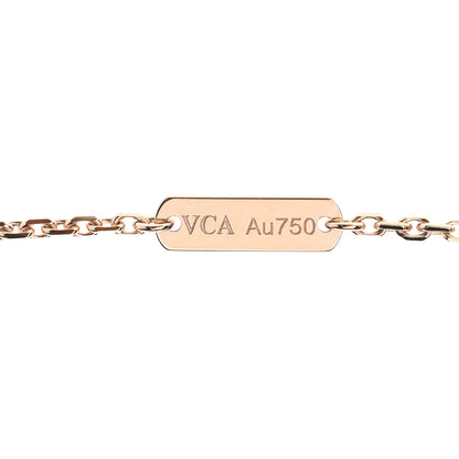 Van Cleef & Arpels 18K Rose Gold Diamond Small Perlee Clovers Pendant Necklace 6 of 7