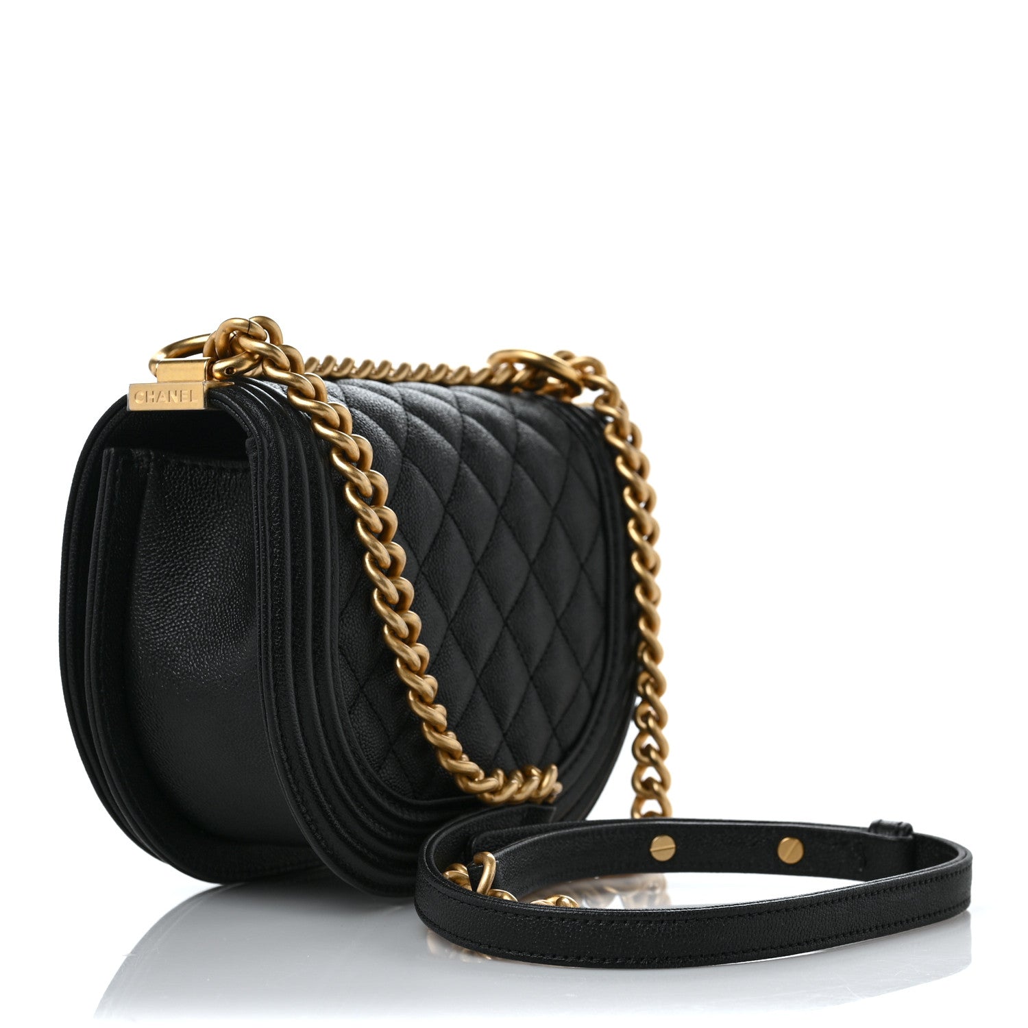Chanel Caviar Quilted Small Boy Messenger Bag Black 3 of 9