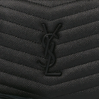 Saint Laurent Grain De Poudre Matelasse Monogram Mini Lou Camera Bag Black 8 of 10