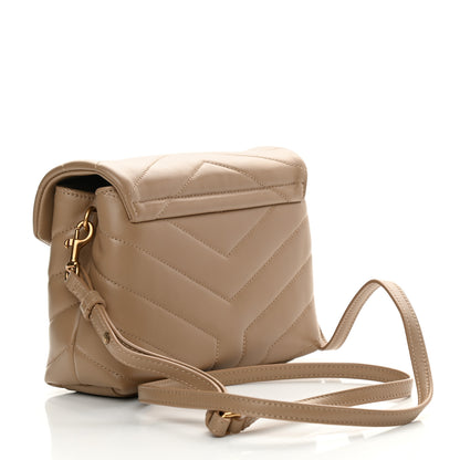 Saint Laurent Calfskin Y Quilted Monogram Toy Loulou Crossbody Bag Dark Latte 3 of 12