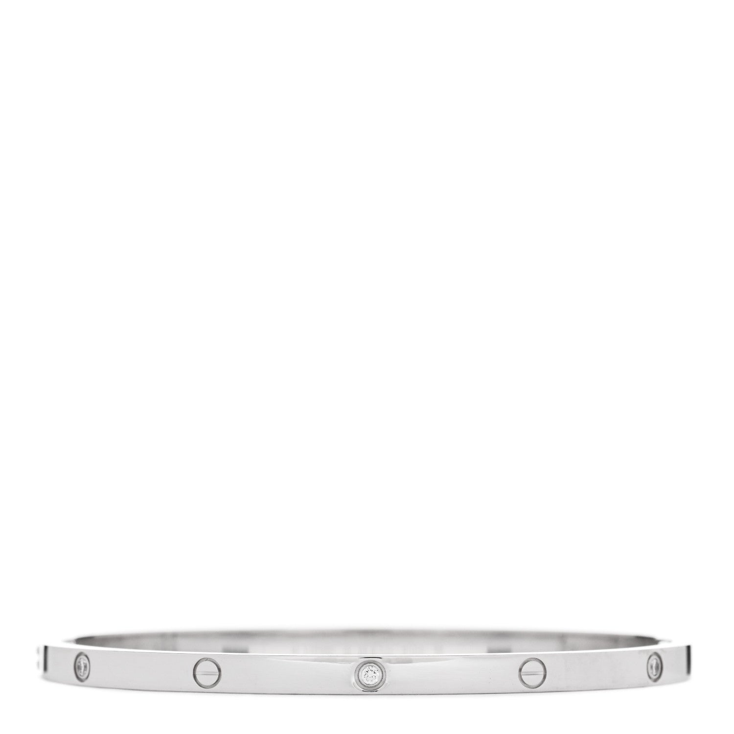 Cartier 18K White Gold 6 Diamond Small LOVE Bracelet 18 2 of 5