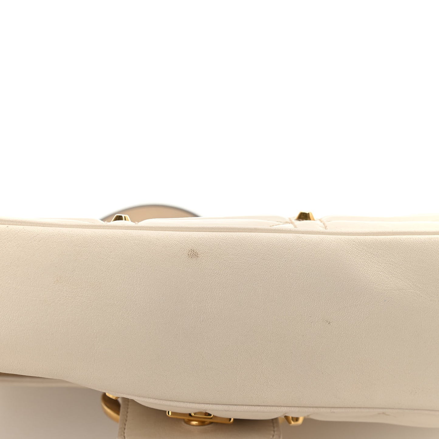 Calfskin Matelasse Studded Medium GG Marmont Shoulder Bag White