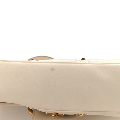 Gucci Calfskin Matelasse Studded Medium GG Marmont Shoulder Bag White 10 of 12