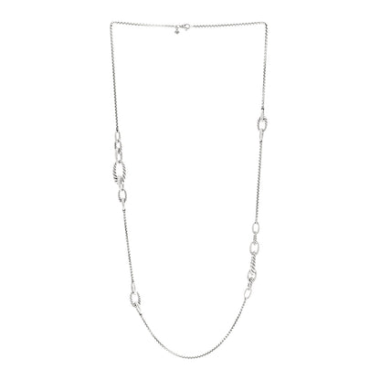 David Yurman Sterling Silver Oval Link Long Necklace 3 of 4