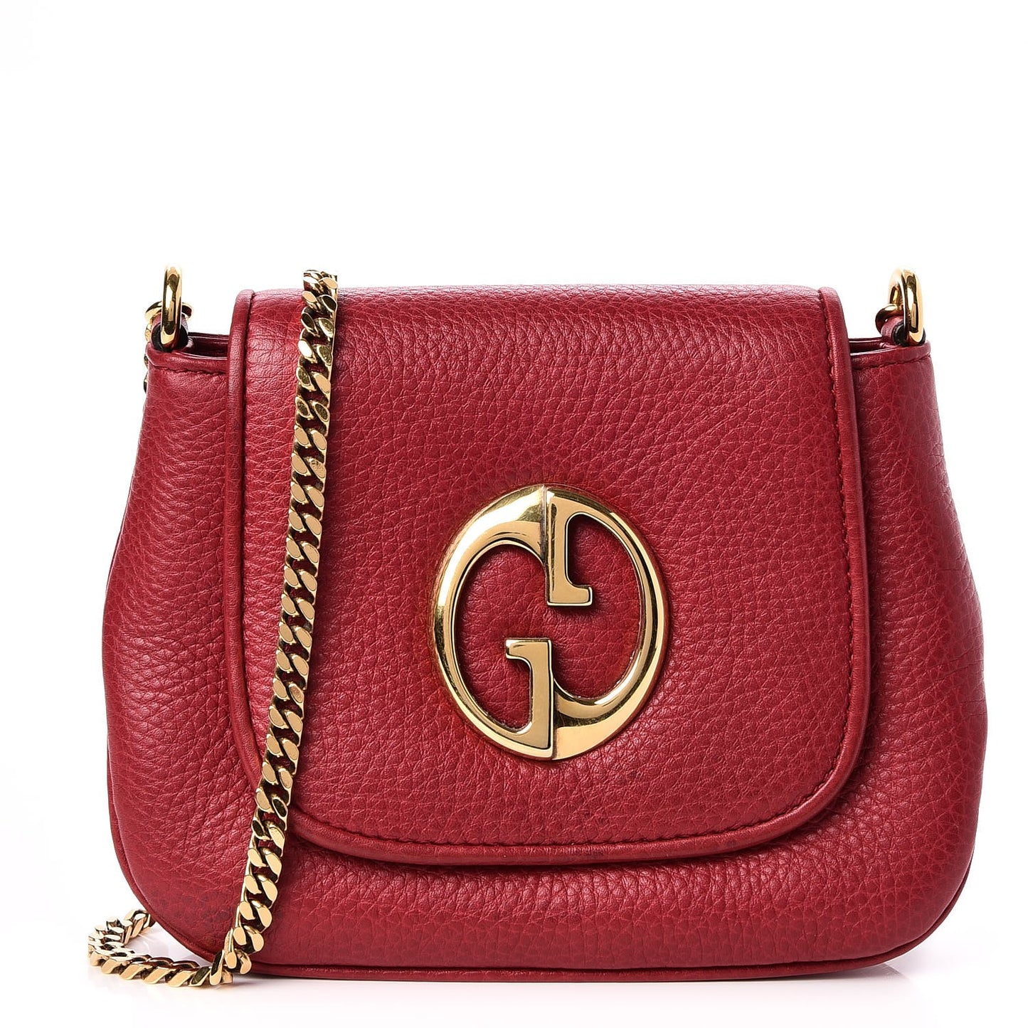 Pebbled Calfskin Small 1973 Chain Shoulder Bag Red