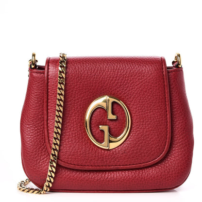 Gucci Pebbled Calfskin Small 1973 Chain Shoulder Bag Red 1 of 8