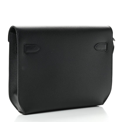 Hermes Epsom Kelly Depeches 25 Pouch Black 2 of 8