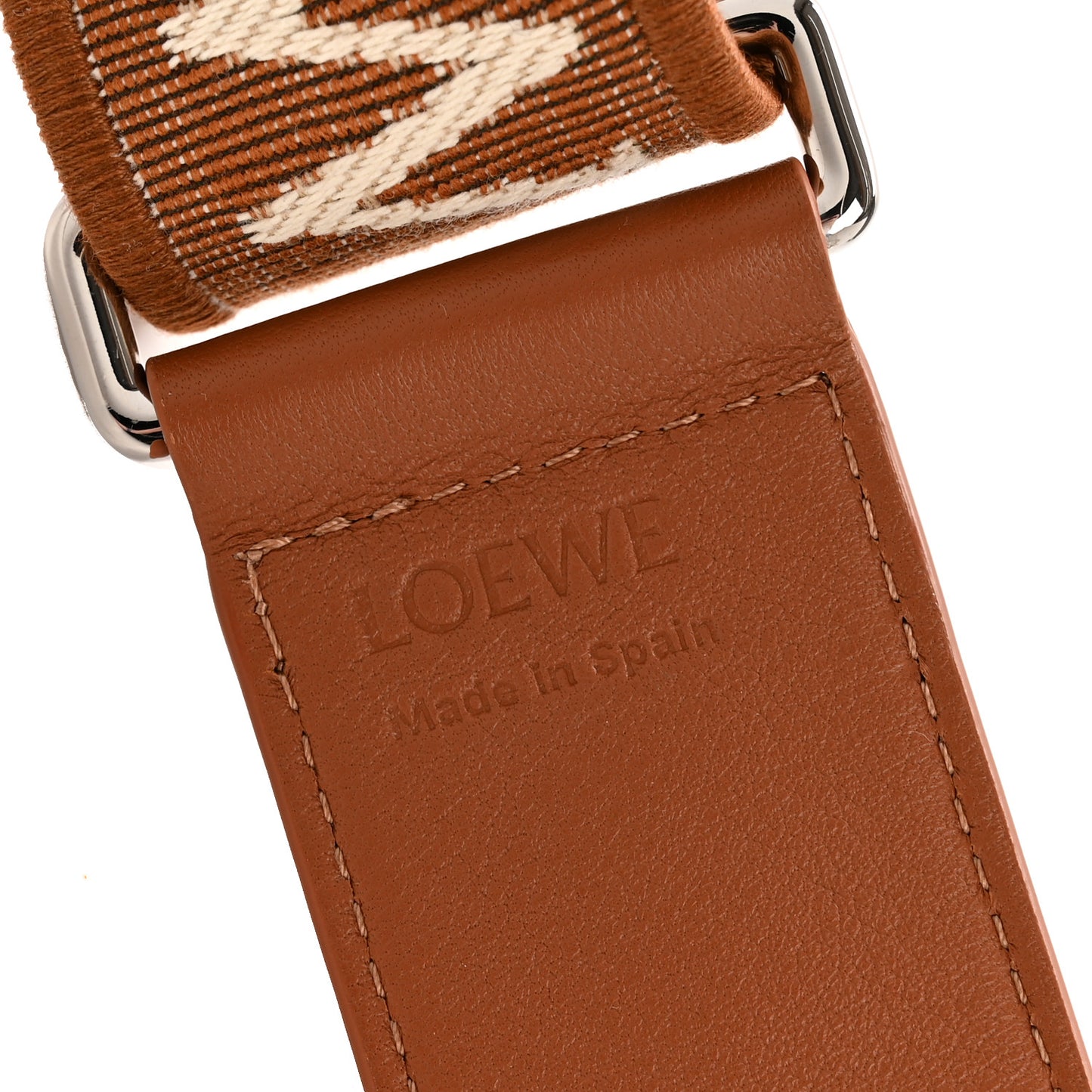 Calfskin Jacquard Anagram Strap Tan